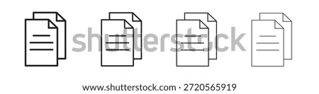 Duplicate icons designed in outline, line and stroke style