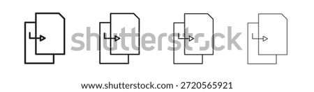 Duplicate icons designed in outline, line and stroke style