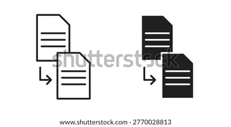 Duplicate icons linear icon. Line with Editable stroke. monochrome icon