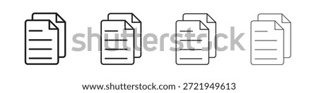 Duplicate icons outline black vector design. Line with editable stroke.