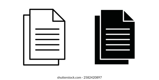 Duplicate icons pack vectors in black flat and strokes