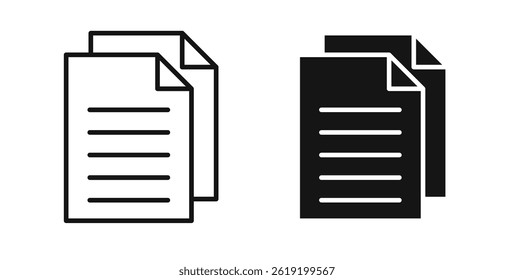 Duplicate icons set in black colors on white background