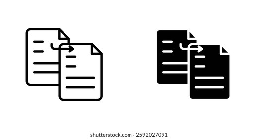 Duplicate icons. stroke line and black solid icons
