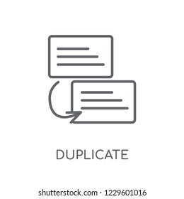 Duplicate linear icon. Modern outline Duplicate logo concept on white background from Programming collection. Suitable for use on web apps, mobile apps and print media.