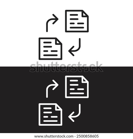 Duplicate vector icon set. copy document data line icon. matching file sign. replica vector icon suitable for apps and websites UI designs.
