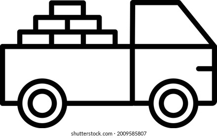 Dupm Trucks Vector Line Icon Design

