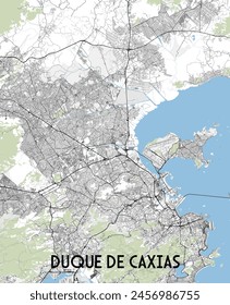 Duque de Caxias Brazil map poster art