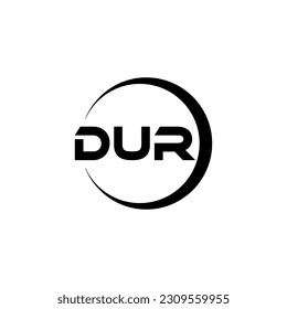 DUR letter logo design in illustration. Vector logo, calligraphy designs for logo, Poster, Invitation, etc.