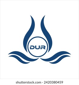 DUR letter water drop icon design with white background in illustrator, DUR Monogram logo design for entrepreneur and business.
