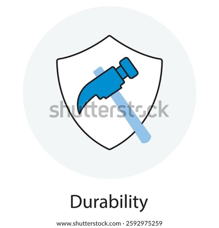 Durability Icon, Built to Last Unmatched Durability for Long-Term Use, Strengt Reliability Designed for Maximum Durability, vector