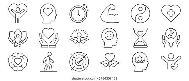 Durability icon set. Editable stroke. Vector illustration