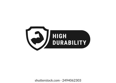 Durability label or high durability label vector isolated. Best high durability label for product, websites, packaging design element and more.