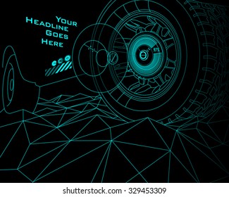 Durability Speed Tyre Design Template with Tron Effect