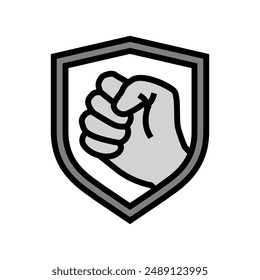 durability strong label product caution color icon vector. durability strong label product caution sign. isolated symbol illustration