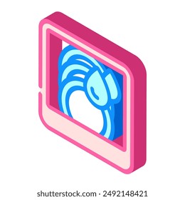 Haltbarkeit Starke Kennzeichnung Produkt Vorsicht Isometrische Vektorgrafik. Haltbarkeit Starke Kennzeichnung Produkt Vorsicht. Isolierte Symboldarstellung