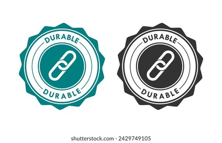 Durable badge design template illustration. Suitable for label product