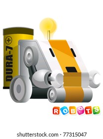 Durable battery cleaner robot