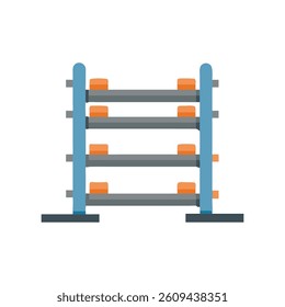 Durable Bumper Plate Storage Rack for Efficient Use. Design of Fitness and Gym Icons.