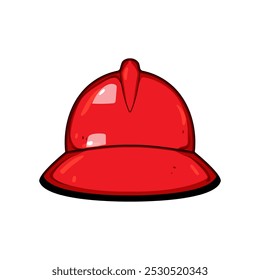 durable firefighter helmet cartoon. shield visor, headgear emergency, flame heat durable firefighter helmet sign. isolated symbol vector illustration