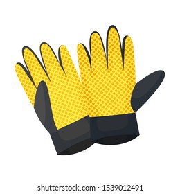 Durable garden gloves. Vector illustration on a white background.