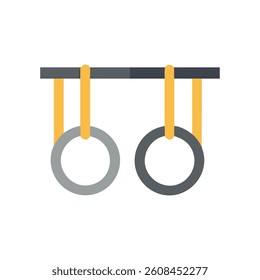 Durable Gymnastics Rings for Strength Training. Design of Fitness and Gym Icons.