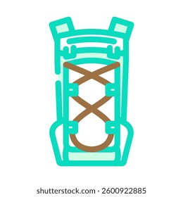 durable hiking backpack color icon vector. durable hiking backpack sign. isolated symbol illustration