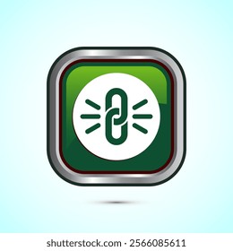 Durable icon design illustration, Durable logo badge for product design element. Green Color Square Button Design