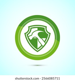 Durable icon design illustration, Durable logo badge for product design element. Green Color Button Design