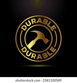 Durable icon design illustration, Durable logo badge for product design element. Gold color style