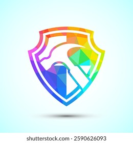 Durable icon design illustration, Durable logo badge for product design element, low poly style