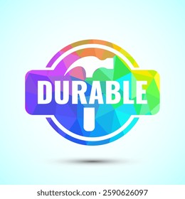 Durable icon design illustration, Durable logo badge for product design element, low poly style