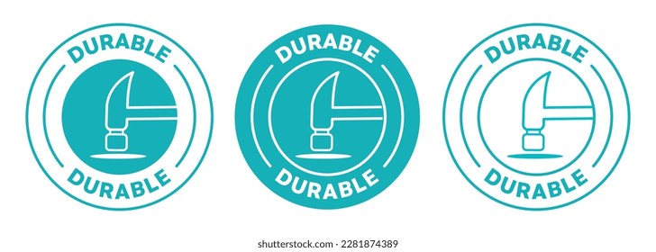 "Durable" icon. Rounded vector illustration in blue color