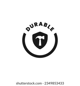 Durable icon vector or Durable label vector isolated. Best Durable icon vector for product design element. Durable label vector for product packaging design element.