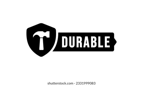 Durable icon vector or Durable symbol vector isolated in flat style. Best Durable icon vector for product design element. Durable symbol vector for product packaging design element.