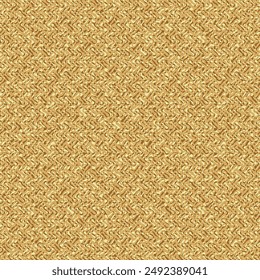 Alfombra duradera de yute o lana, tejida con hilo beige, blanco y marrón. Textura de alfombra de piso. Tejido de tweed. Vector Abstractas sin costuras.