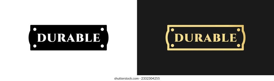 Durable label or Durable sign vector isolated in flat style. Best Durable label vector for product design element. Durable sign vector for product packaging design element.