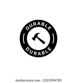 Durable label vector or Durable stamp vector isolated in flat style. Best Durable label vector for product design element. Durable stamp vector for product packaging design element.
