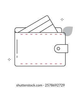 Durable Leather Wallet Vector Icon Design