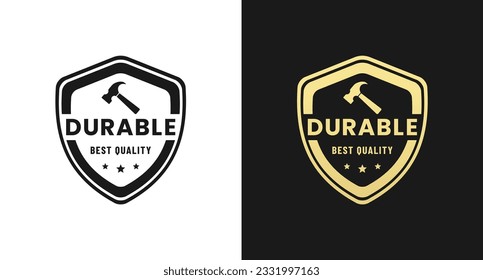 Durable logo vector or Durable badge vector isolated in flat style. Best Durable logo vector for product design element. Durable badge vector for product packaging design element.