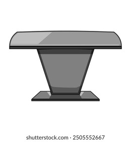 durable metal table cartoon. contemporary minimalist, decor home, office workspace durable metal table sign. isolated symbol vector illustration