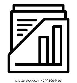 Durable paper tray icon outline vector. Cabinet document shelf. Archive desktop equipment