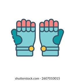 Durable Resistance Training Gloves for Effective Workouts. Design of Fitness and Gym Icons.