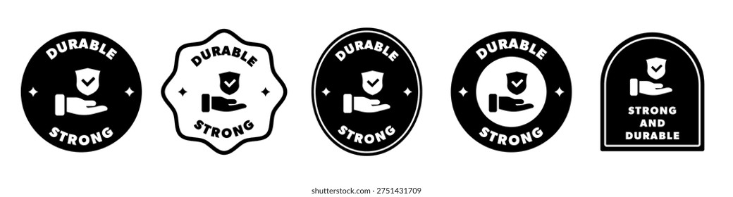 Durable and Strong icons for product container. Vector design.