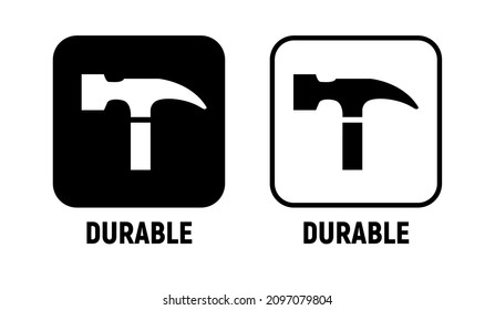 Durable vector icon material symbol logotype. Metal durable unbreakable icon