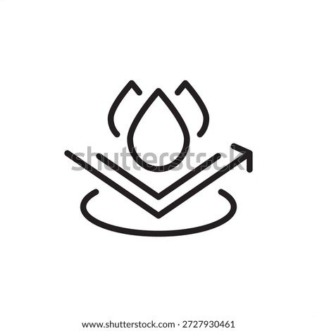Durable water repellent icon symbolizing hydrophobic textile finishes, representing DWR coating technology, moisture-wicking apparel, performance outerwear protection, water-beading fabric engineering