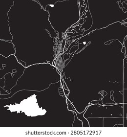 Durango Colorado city map vector illustration. Black and white street map of Durango CO USA