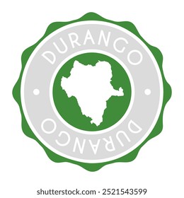 Durango, Mexico Badge Map Vector Seal Vector Sign. National Symbol Country Stamp Design Icon Label.	