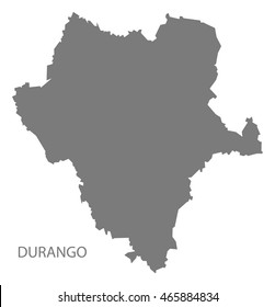 Durango Mexico Map grey