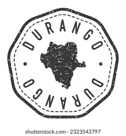 Durango, Mexico Map Stamp Retro Postmark. Silhouette Postal Passport. Seal Round Vector Icon. Badge Vintage Postage Design.