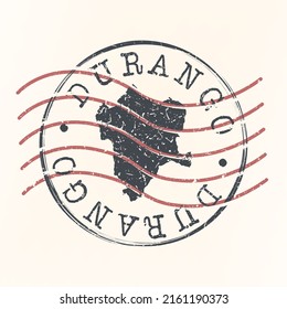 Durango, Mexico Stamp Map Postal. Silhouette. Passport Round Design. Vector Icon. Design Retro Travel National Symbol.